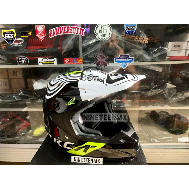 HELM CROSS ORCA VORTEX BLACK WHITE FLUO