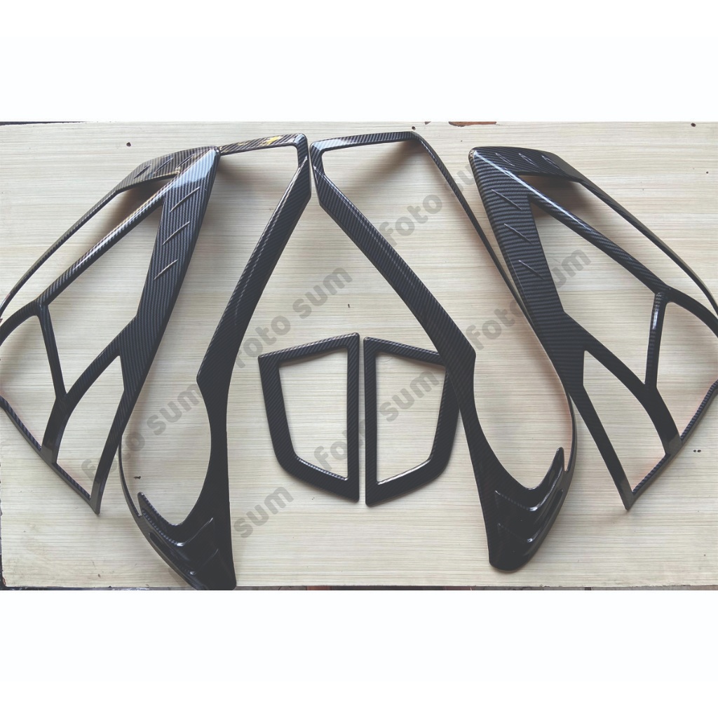 Garnish Depan dan belakang Mobilio List Lampu Carbon Honda New Mobilio 2017 sampai 2025