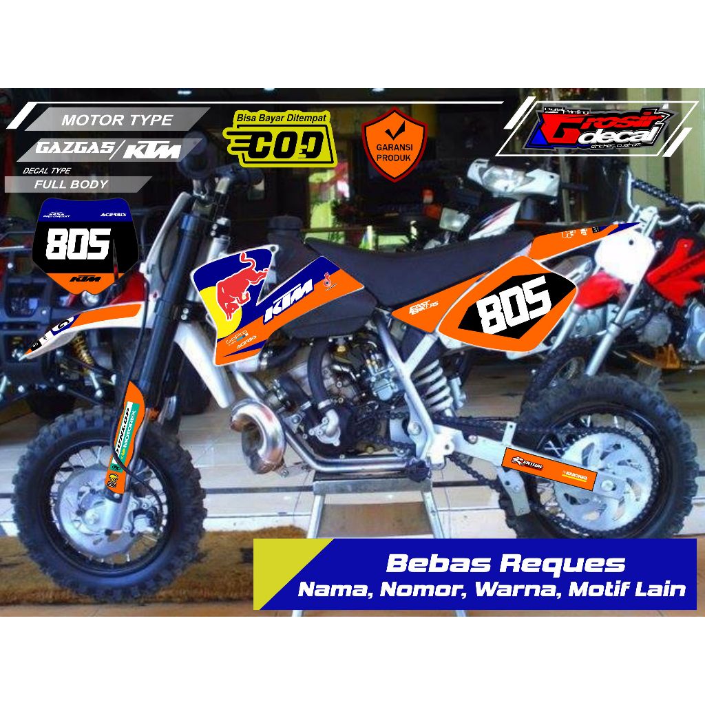 Sticker Stiker Mini Trail NRG 50cc / KTM 50cc / Gazgas 50cc Full Body Bebas Reques