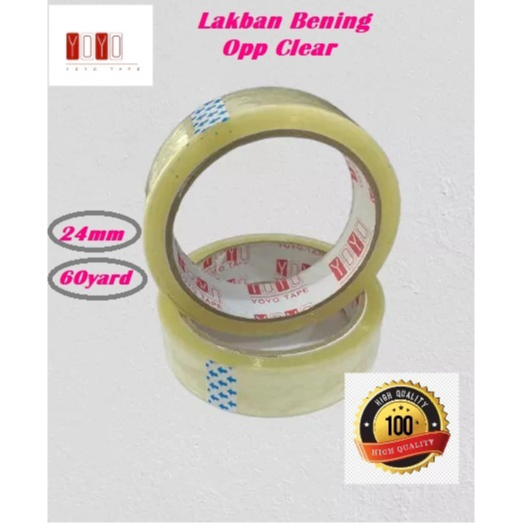 

[TERMURAH] LAKBAN OPP CLEAR BENING | ISOLASI SELOTIP BENING 24MM X 60Y KUALITAS TERBAIK