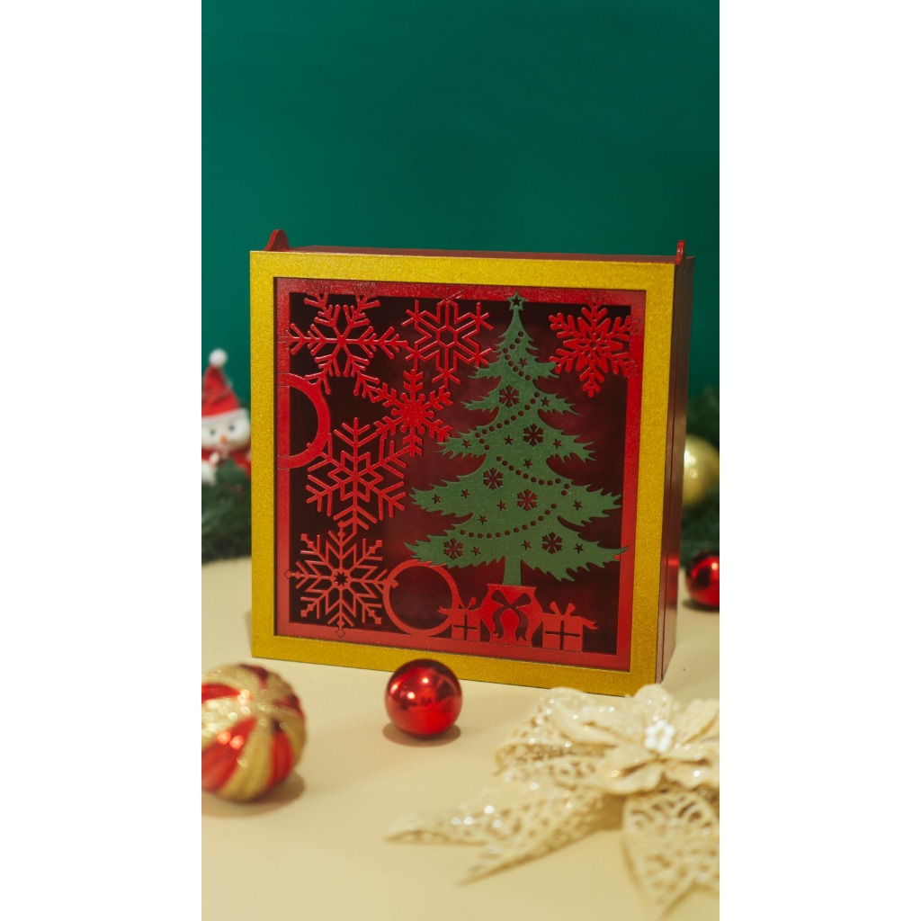 

Kotak hamper kayu edisi natal