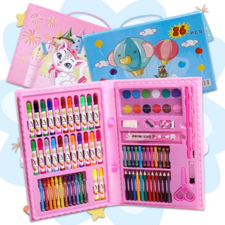 

KODE R75G ART set isi 86 PCS pensil crayon warna set alat lukis mewarnai