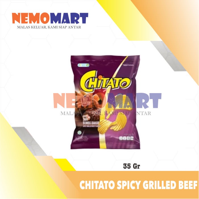Chitato spicy grilled beef Snack kemasan 35 gr