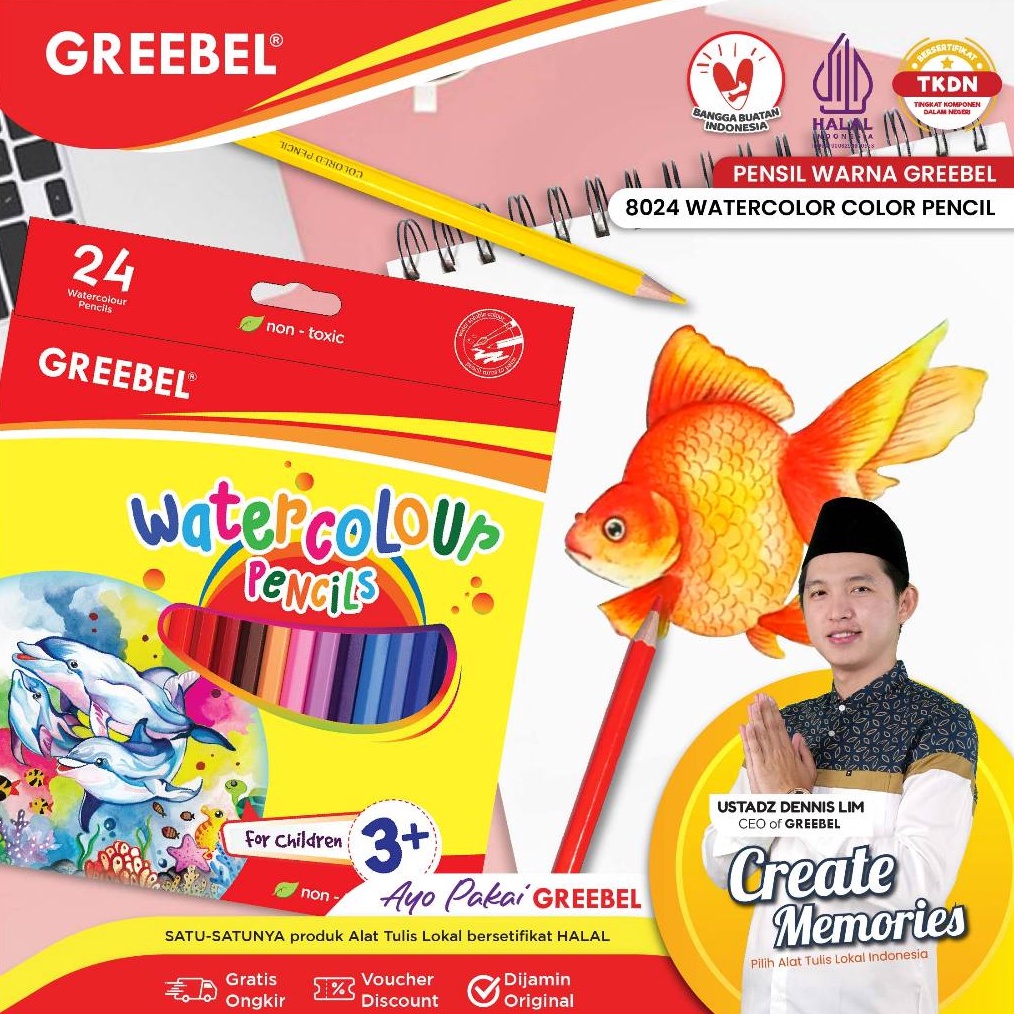 

KODE G65T GREEBEL Pensil Warna 824 Waterlor 24 Warna Coloring Pensil warna Greebel Pensil warna Aman untuk Anak Mewarnai