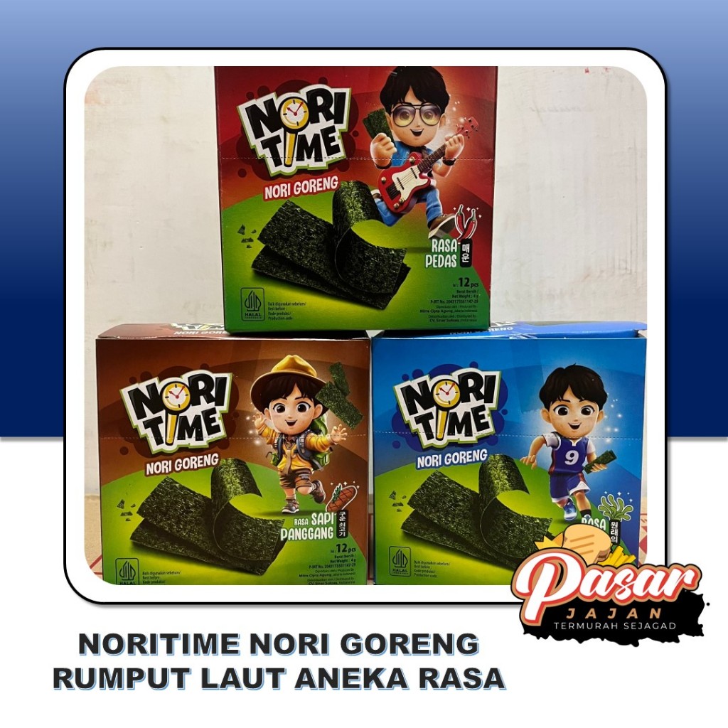 

Noritime Nori Goreng Rumput Laut Aneka Rasa Isi 12pcs x 4gr