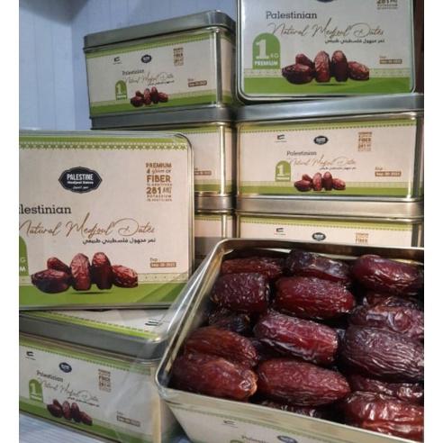

KI3 kurma mdjool palestine jumbo kemasan kaleng premium1kg
