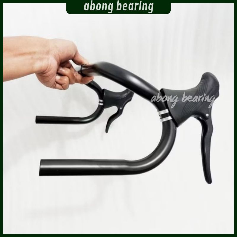 paket dropbar stang sepeda balap standar 25,4mm fullset handle rem stang fixie