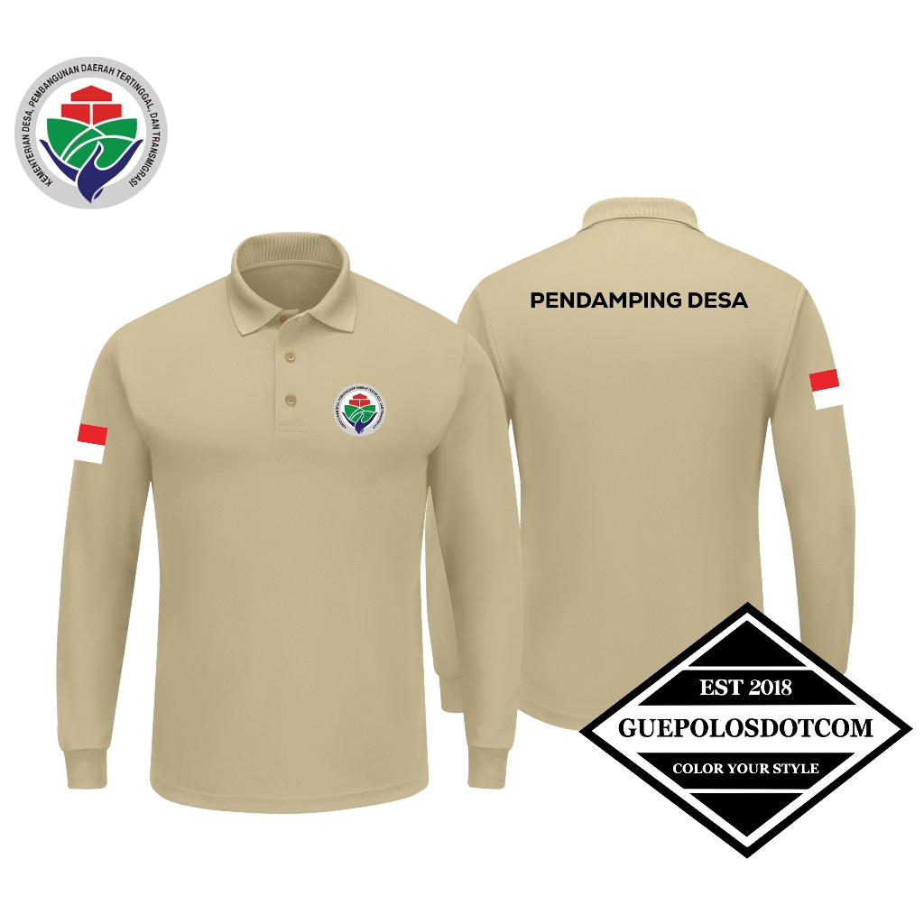 POLO SHIRT PENDAMPING DESA - POLO BERKERAH PENDAMPING DES LOGO KEMENDES - BAJU KERAH PENDAMPING DESA