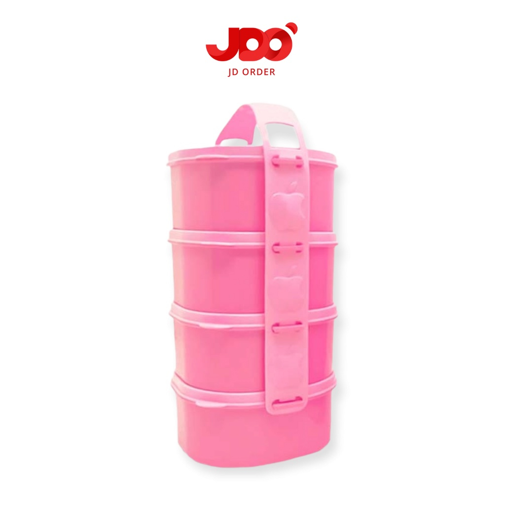 Rantang Plastik Susun 4 Pink Golden Lemon RP-123-4 Kicthenware