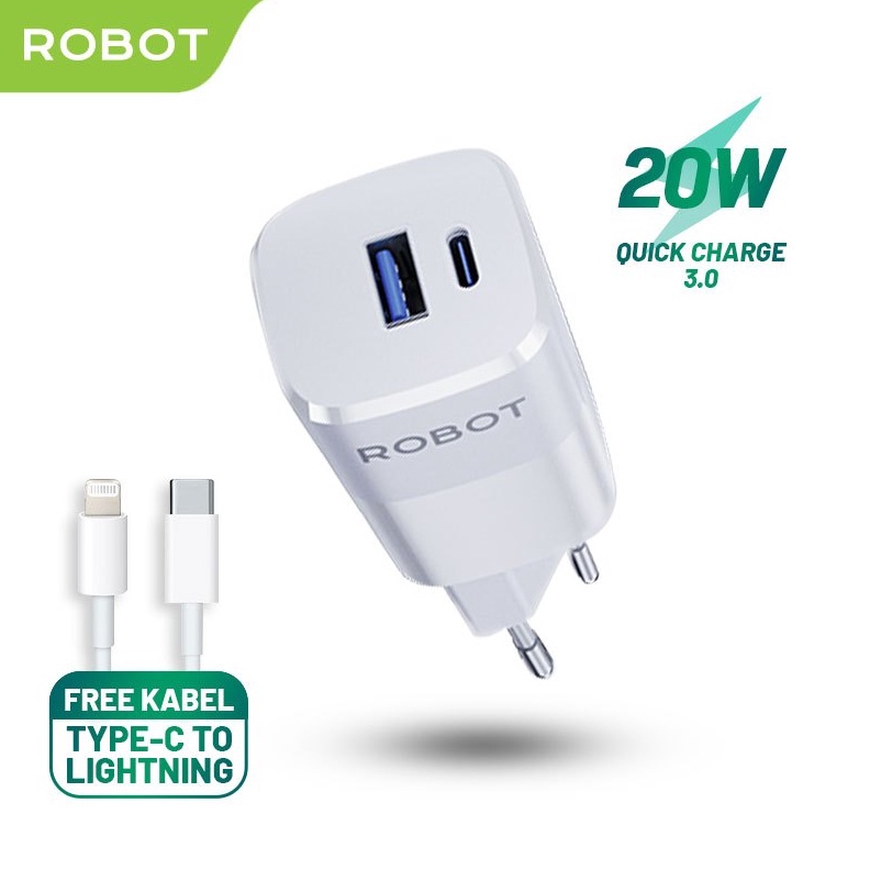ROBOT Charger RTF7 Dual Output Port 3A 2Watt ginal  Garansi 1 Tahun