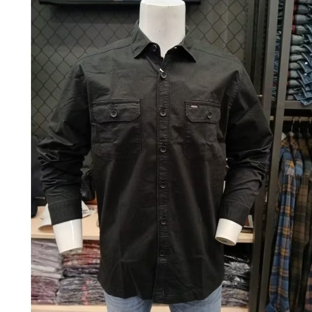 KEMEJA PRIA CARDINAL ORIGINAL TERBARU HITAM LENGAN PANJANG