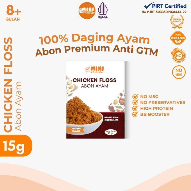 

Abon Ayam Mini Meals Premium Chicken Floss Abon MPASI Abon Bayi Anak Booster Bayi Anti GTM Abon Sapi Abon Ayam Abon Ikan Abon Teri Penambah Nafsu Makan Anak Penambah Berat Badan Bayi Anak Sumber Protein No MSG No Pengawet Abon Premium Makanan MPASI Bayi