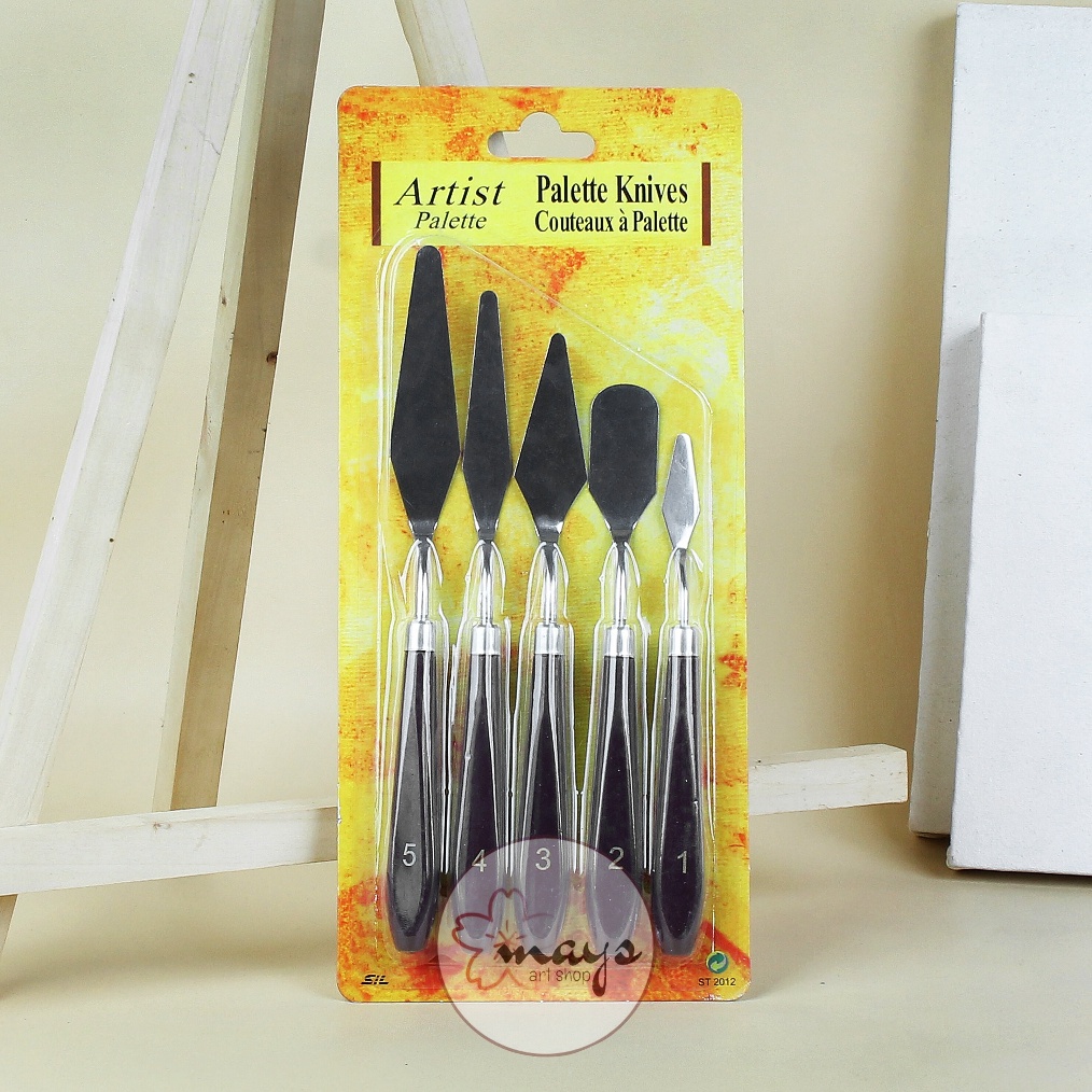 

KODE V15W 5 Pcs Painting Knife Set Isi 5 Pisau Palet Lukis Paint Knife Merk Artist Palette VTec