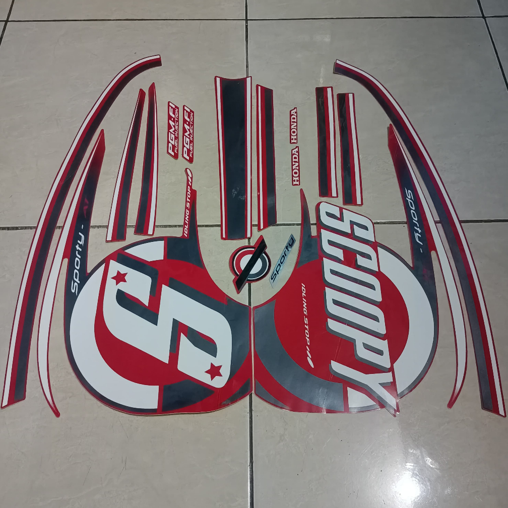 

stiker striping honda scoopy sporty 2015 merah lis body standar berkualitas original