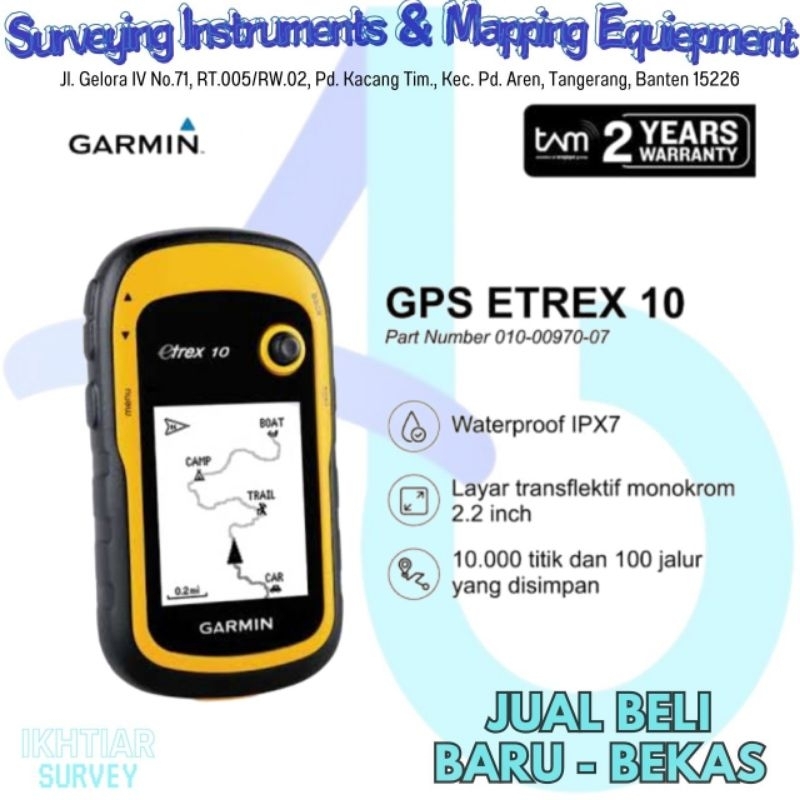 GPS eTrex 10 | GPS Garmin eTrex 10 Tam | Gpsmap Garmin eTrex 10 Baru garansi resmi tam