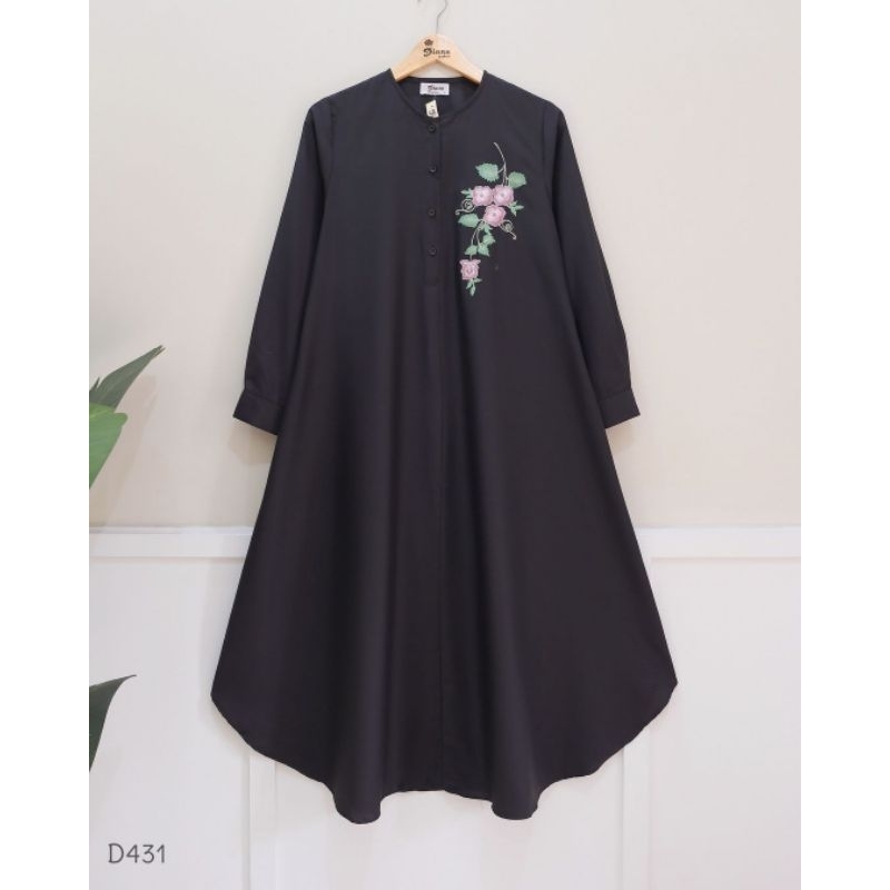 LONG TUNIK WANITA TOYOBO FODU BORDIR BAHAN TOYOBO BORDIR IMPORT