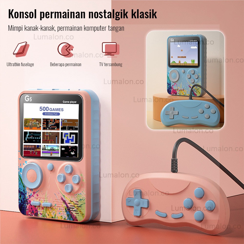 Portable Game Player Builtin Classic 5 Games Connect to TV or Gamepad G5 2 Player Game Boy Game