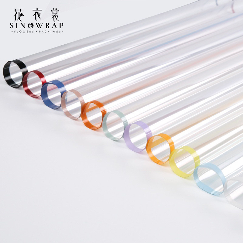 

(5Lembar) Kertas Buket Bunga Cellophane List Transparant Bening / Wrapping Paper Clear Line