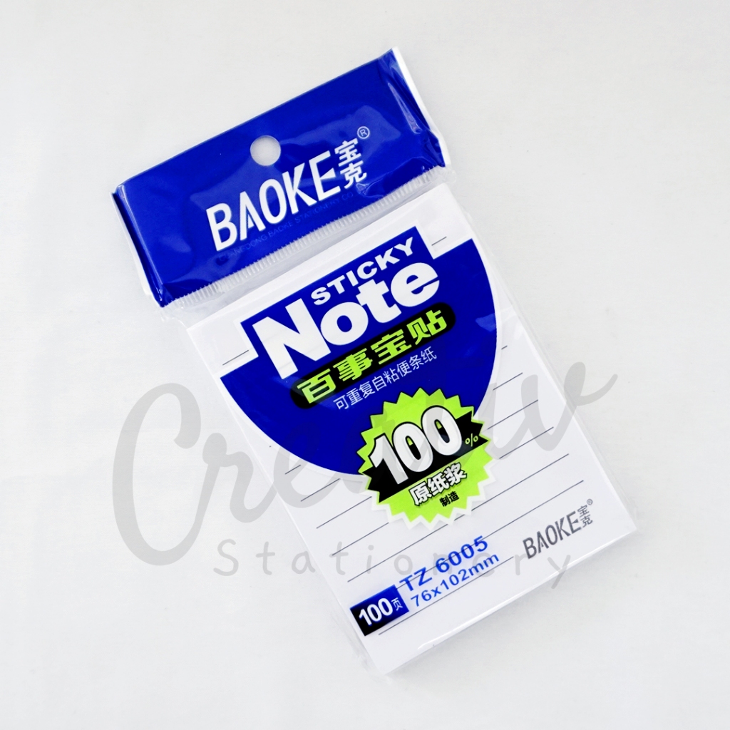 

Baoke Sticky Notes Warna 76x102 mm Penanda Halaman TZ6005