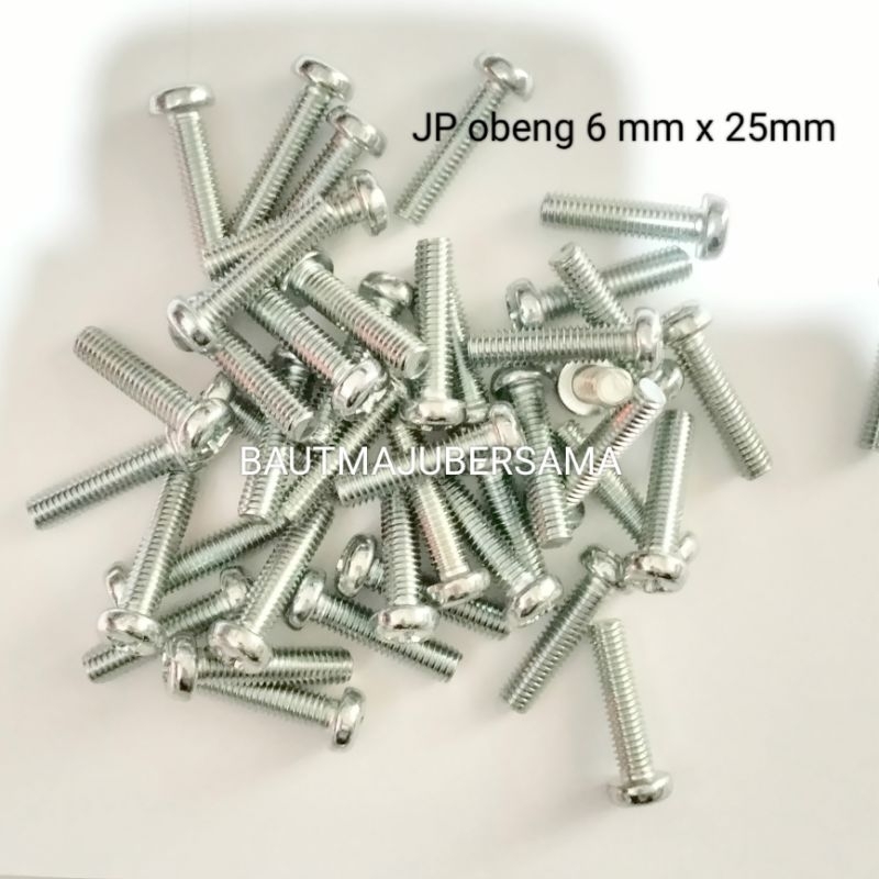 Baut 10 obeng JP 6mm x 25mm