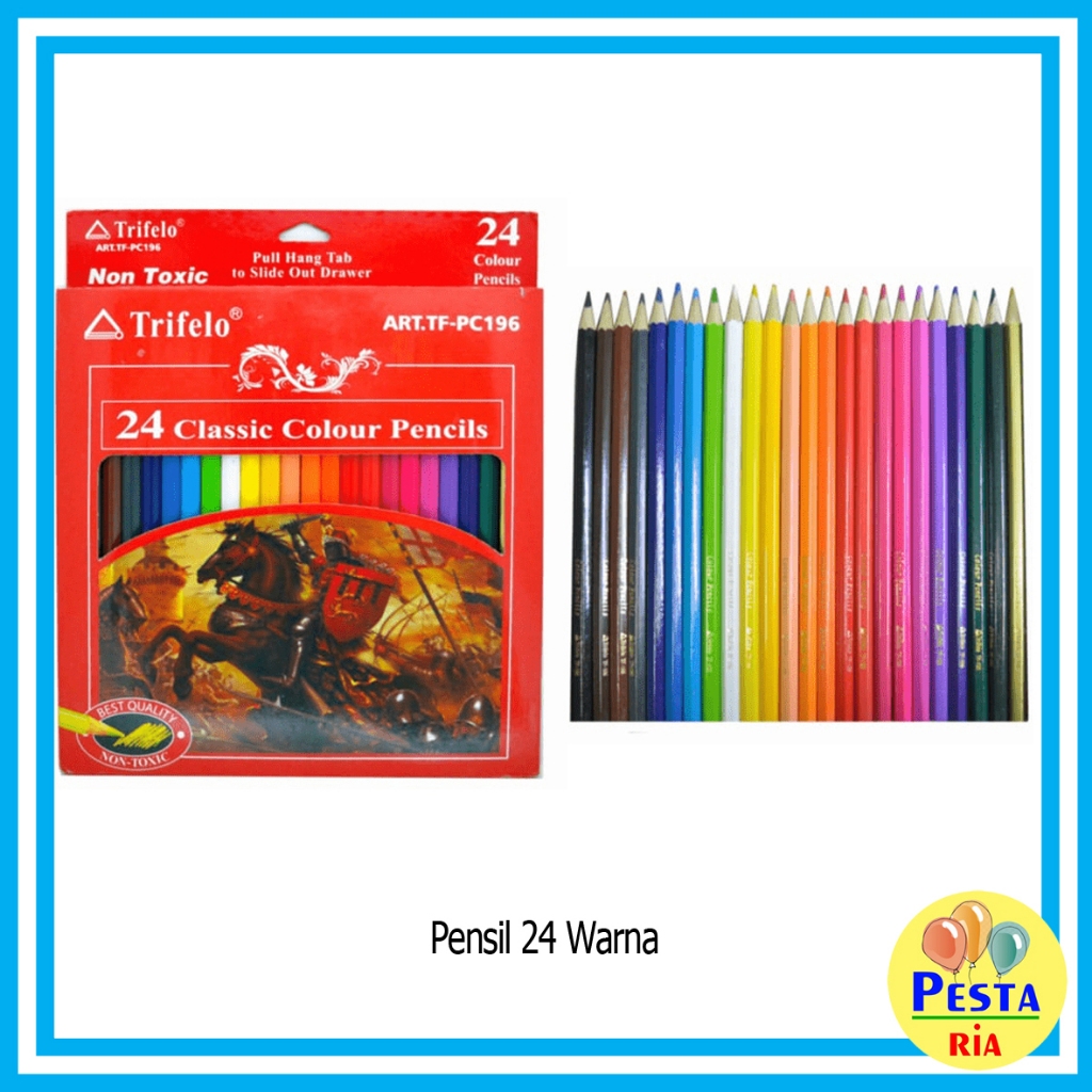 

Murah!! Pensil Warna Panjang Isi 24Warna, pensil warna TRIFELO, color pencil, perlengkapan sekolah, pensil gambar