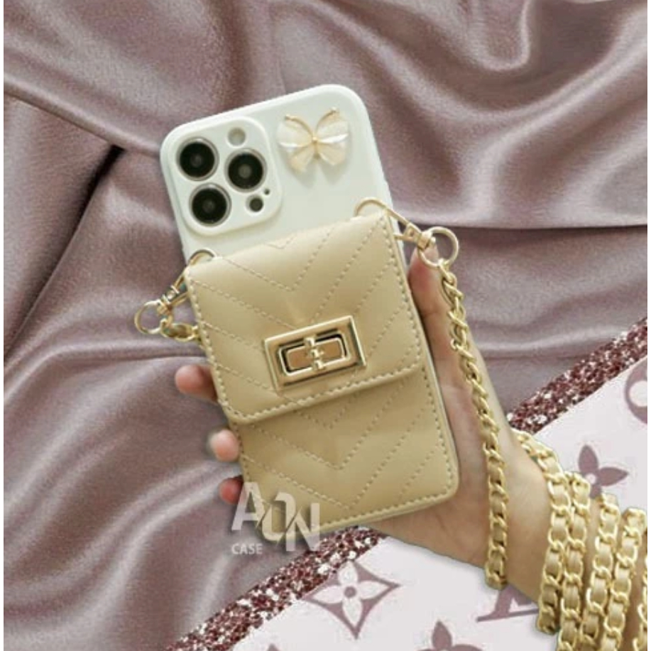 Case Dompet Sling Case HP Oppo Reno 8T 5G - Cream