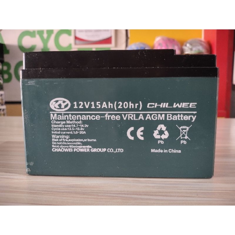 Aki Sepeda Listrik Chilwee 12V 15AH