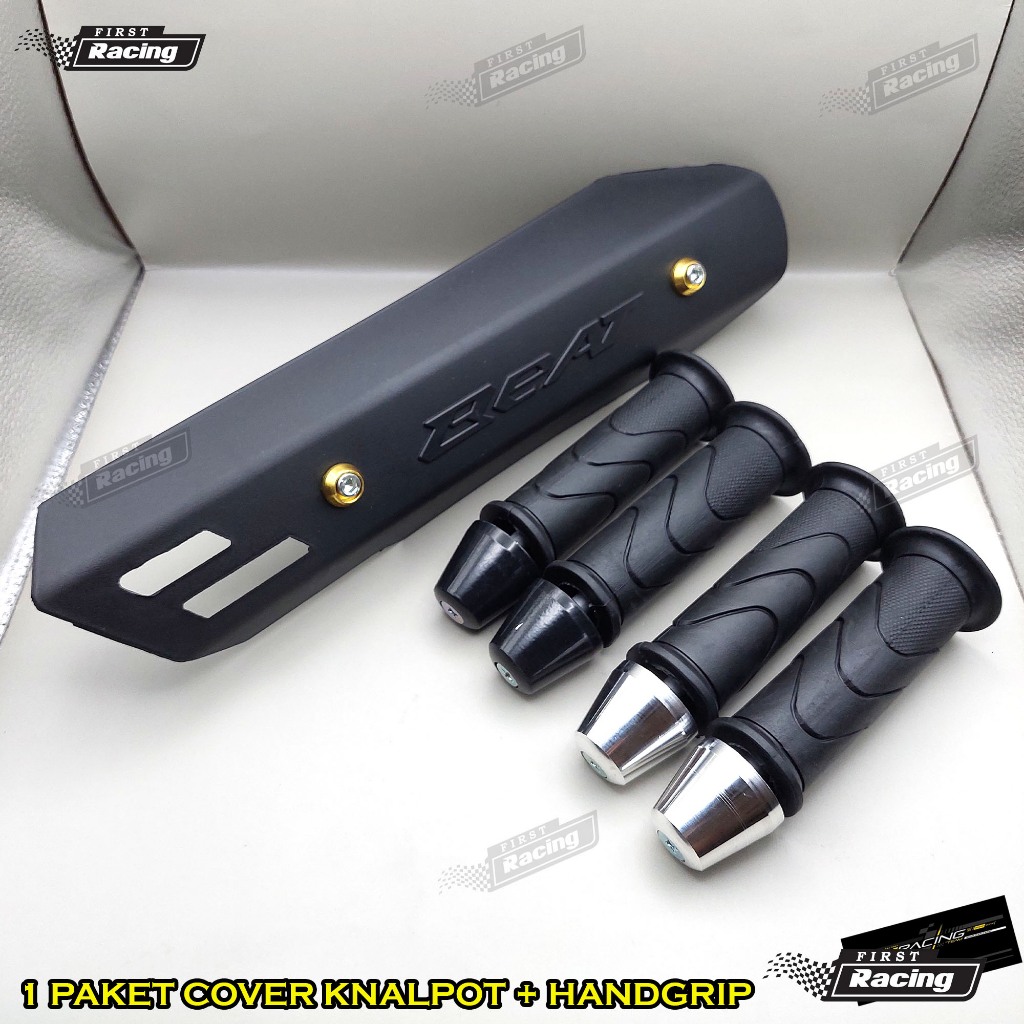 1 PAKET cover tutup knalpot honda beat fi beat karbu dll dan handgrip jalu stang model ori honda bea