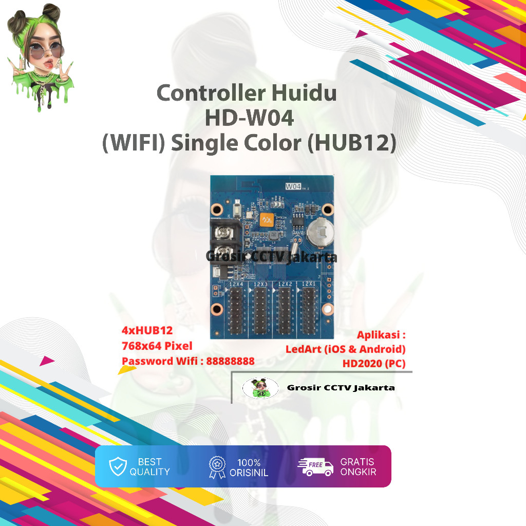 Controller Huidu HD-W04 Wifi Running Text P10