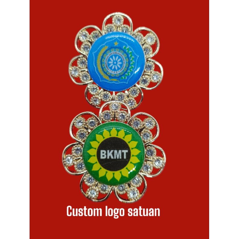 Bros bunga permata custom logo satuan