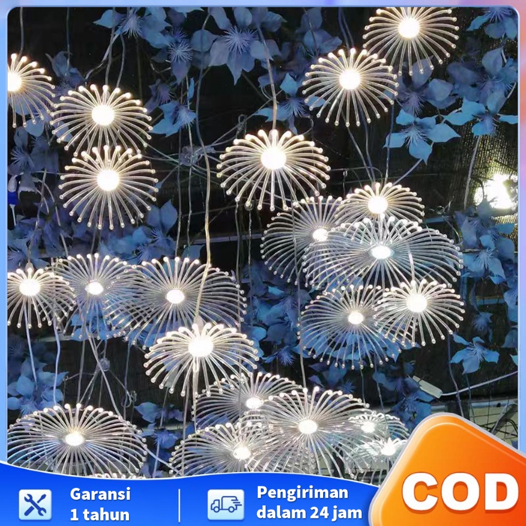 E.Home Lampu Dandelion Akrilik Dekorasi Pelaminan Lampu Gantung Dekorasi Pernikahan Backdrop Lampu