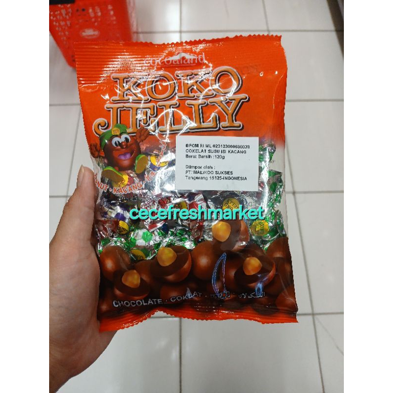 

Jual coklat susu dengan isian kacang koko jelly pack