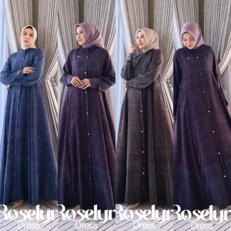 ROSELYN DRESS / GAMIS PESTA JUMBO / GAMIS MEWAH ORI BY MAREVI (HANYA SIZE JUMBO)
