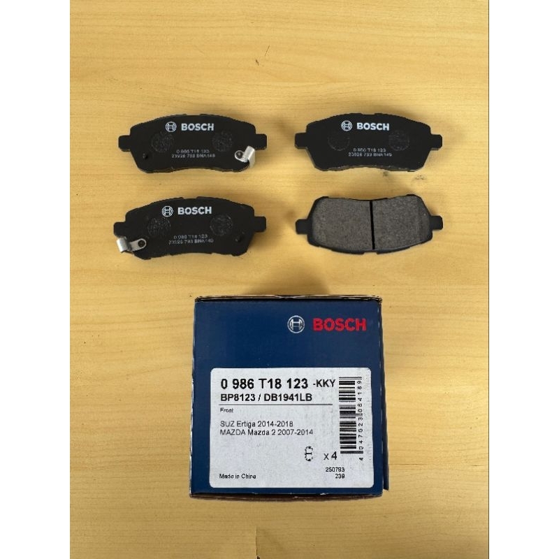 KAMPAS REM DEPAN MERK BOSCH UNTUK SUZUKI ERTIGA TH 2014-2018, MAZDA 2 TH 2007-2014 KUALITAS TERBAIK