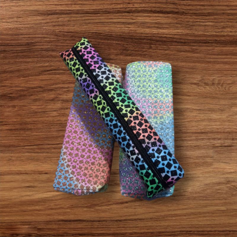 

tempat pincil sleting mambo gliter gold