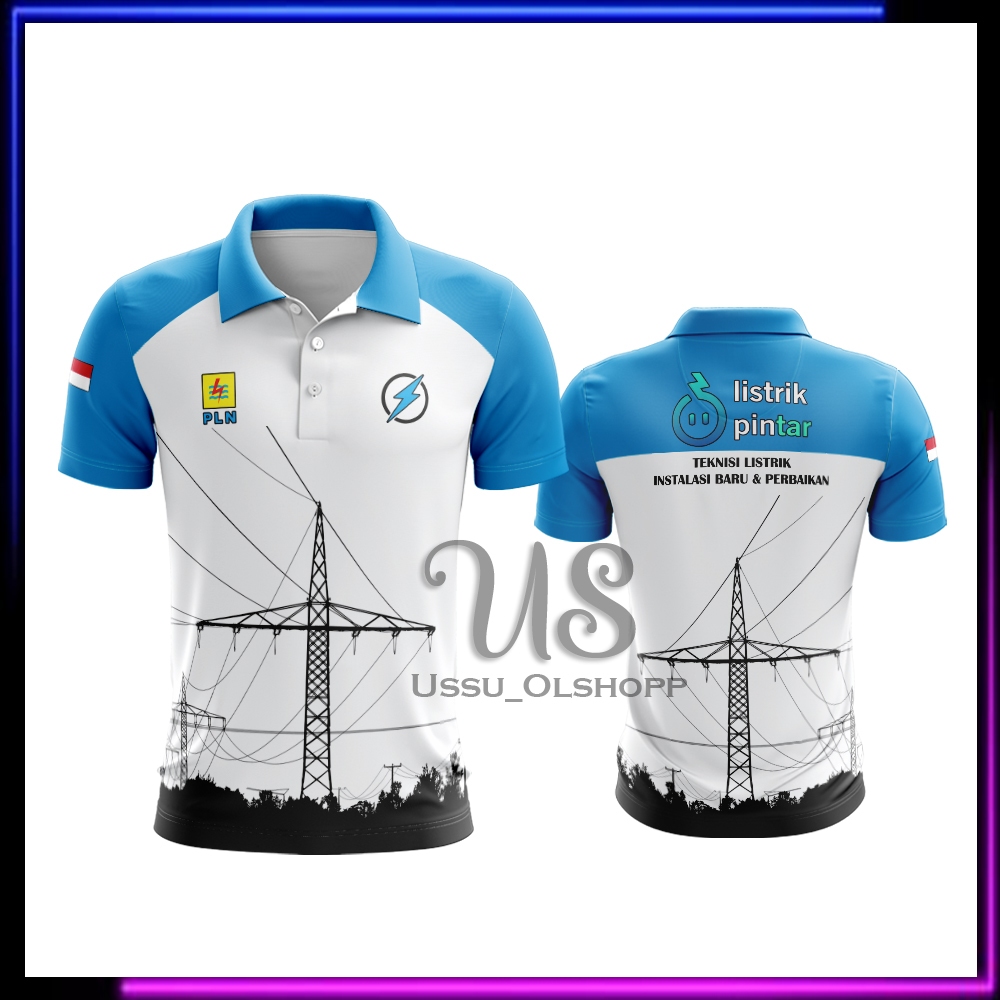 Baju PLN | Baju Kaos Pria PLN LISTRIK INDONESIA Fullprint