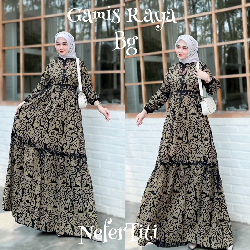 Gamis Raya Nefertiti twill ori bg collection