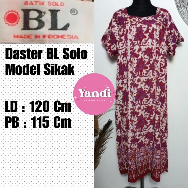 DASTER BL SOLO ORI BATIK CETAK MODEL SIKAK LD 120 CM