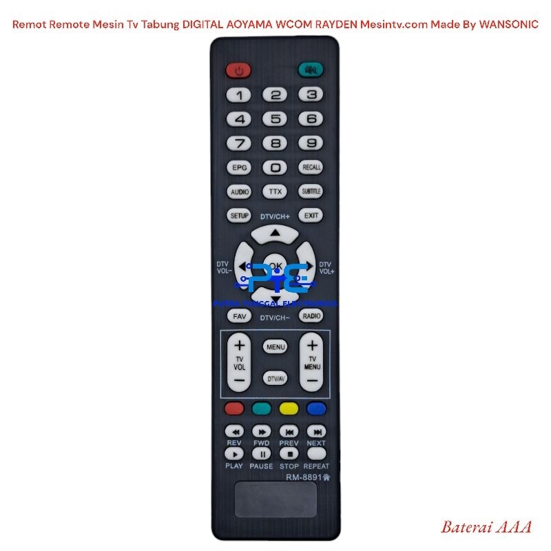 Remot Remote Mesin Tv Tabung DIGITAL AOYAMA WCOM RAYDEN Mesintv.com Made By WANSONIC