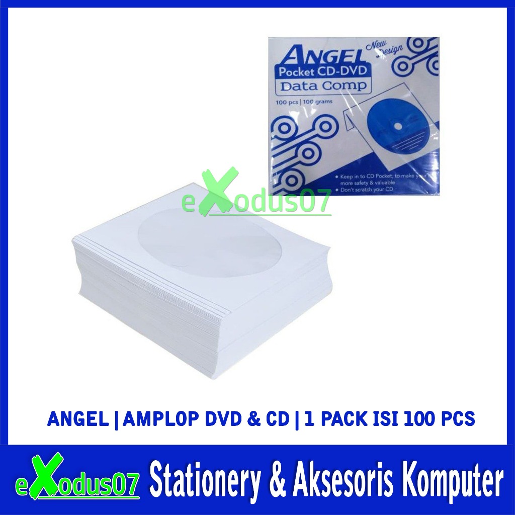

AMPLOP CD KERTAS / AMPLOP DVD KERTAS MERK ANGEL ISI 100 pcs