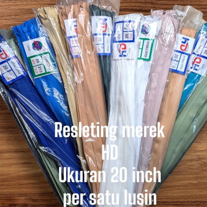 RESLETING JEPANG MEREK HD DAN KCC[INVISIBLE ZIPPER TOP QUALITY] 10 inch dan 20 inch perlusin