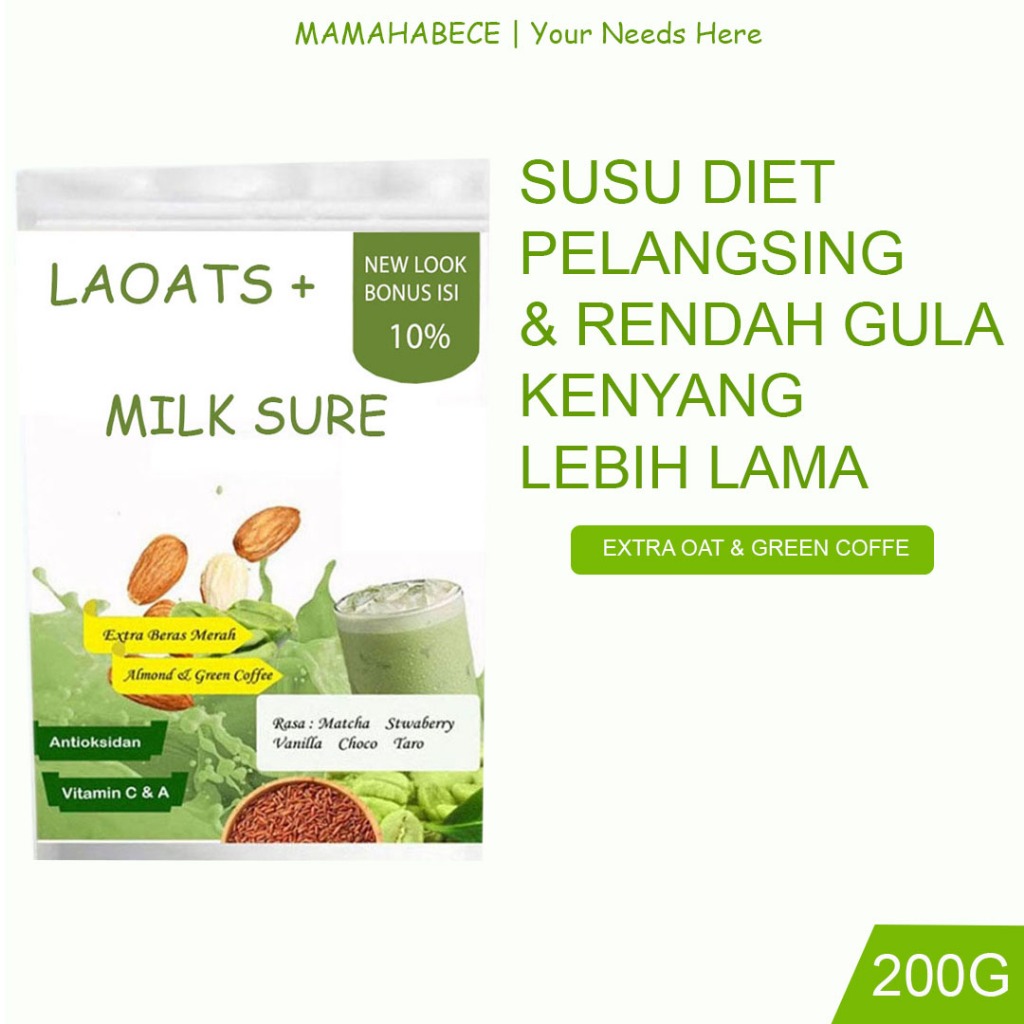 

Penurun Berat Badan Pelangsing Diet Minuman Diet Rendah Lemak Low Fat Milk Fiber Drink Susu Diet Pengganti Makan Laoats (200G)