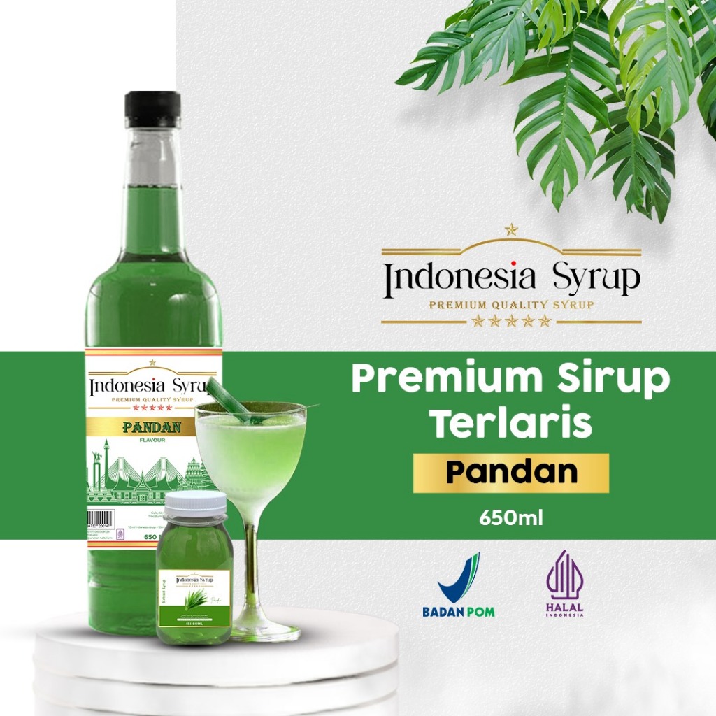 

Sirup Premium Rasa Pandan Minuman Sirop Flavoured Syrup Halal BPOM 650 ml Indonesia Syrup Omura Powder