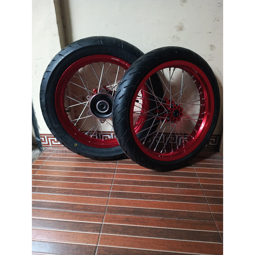 Roda Supermoto CRF Ring 17 Ban Dunlop Baru ukur 110 dan 140