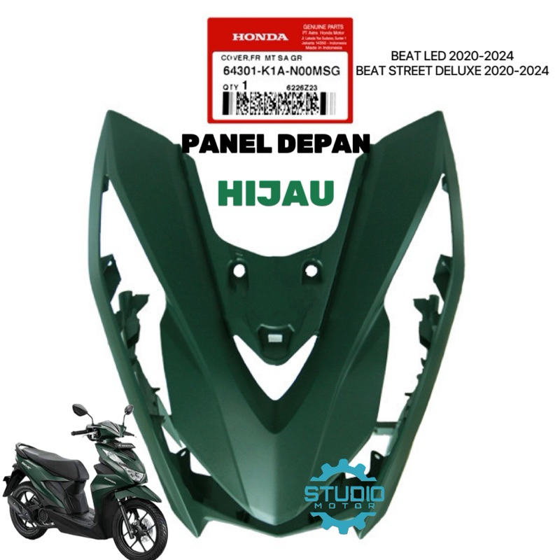 COVER FRONT PANEL DEPAN HIJAU DOFF ARMY GREEN BEAT LED STREET DELUXE 2020 2021 2022 2023 2024 ORIGIN