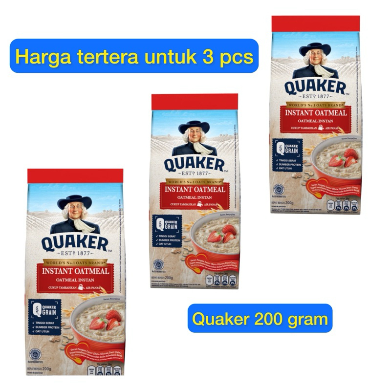 

paket 3 pcs QUAKER Instant Oatmeal 200 gram