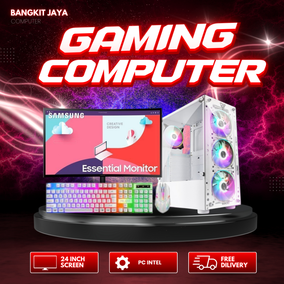 PC GAMING EDITING CORE I7 VGA 4 GB MONITOR 24 INCH SIAP PAKAI