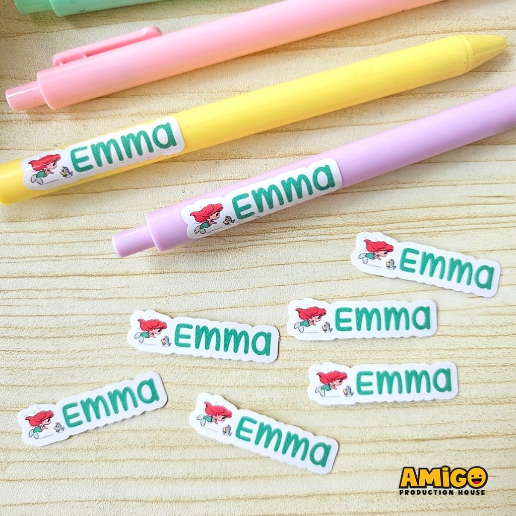 

Stiker Nama Anak Alat Tulis Label Nama Princess Lucu Stiker Tahan Air