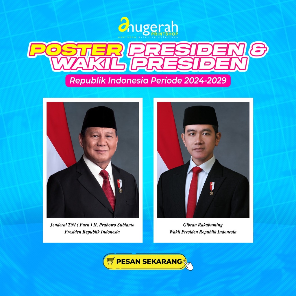 Foto Presiden Dan Wakil Presiden / Poster Presiden dan Wakil Presiden Size Besar  Satuan Termurah