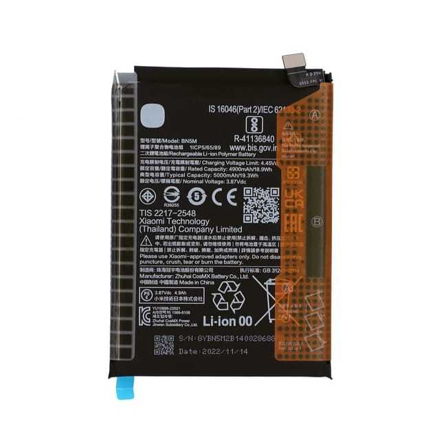BATERAI/ BATTERY/ BATTERAI ORIGINAL XIAOMI REDMI NOTE 12/ BN 5M/ BN-5M/ BN5M